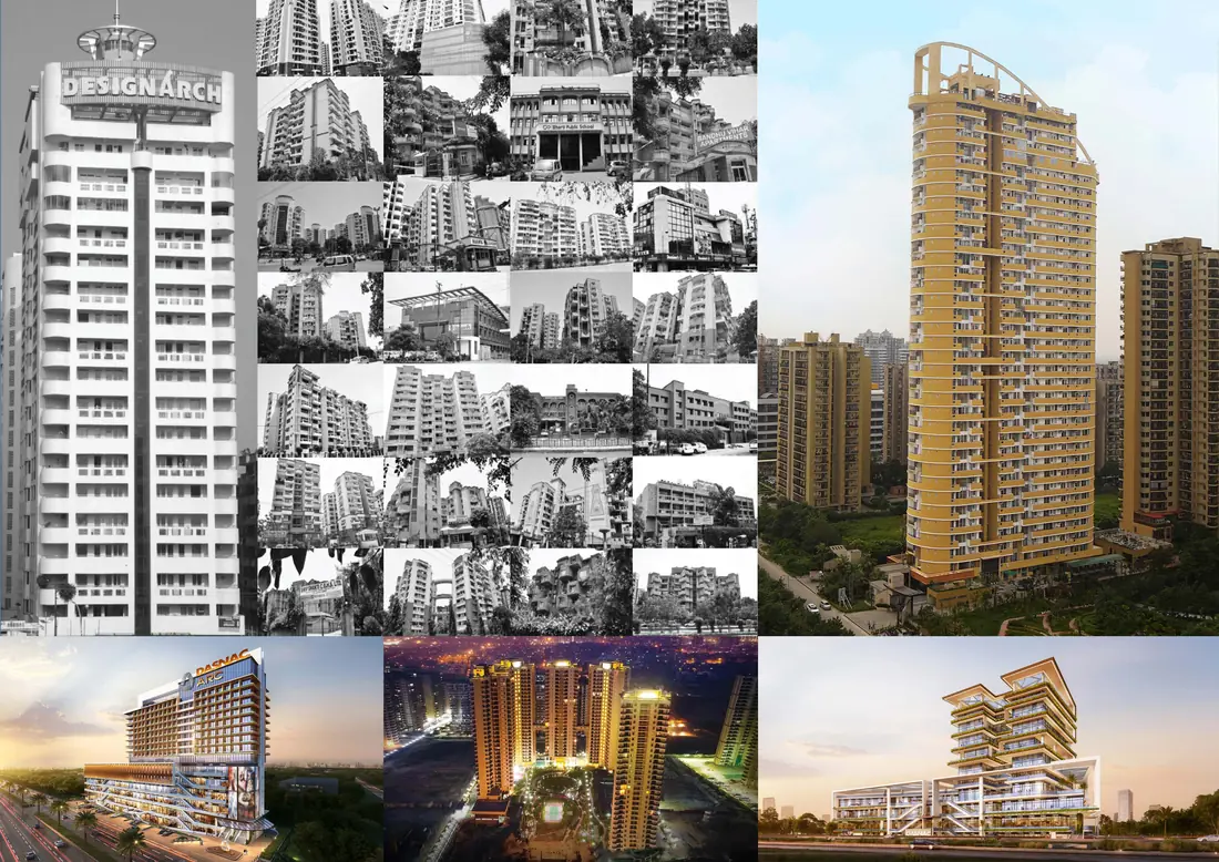 Collage of residential and commercial projects by Dasnac Group