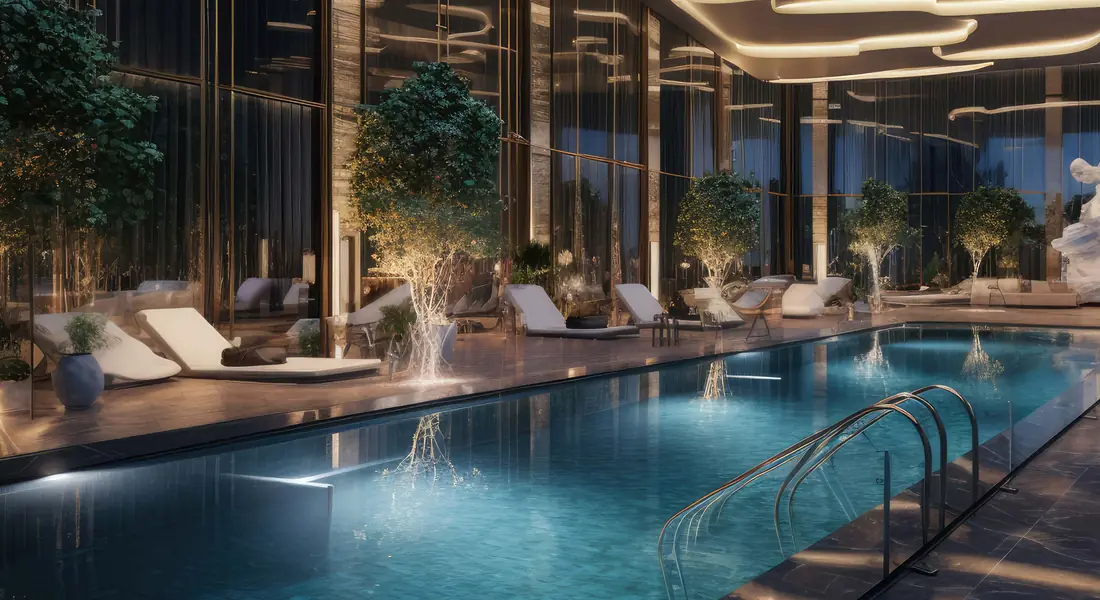 Indoor temperature-controlled swimming pool at the club