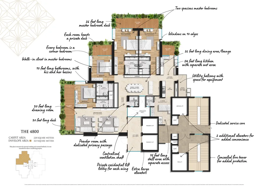 Dasnac Westminster 4+1 BHK residence floor plan